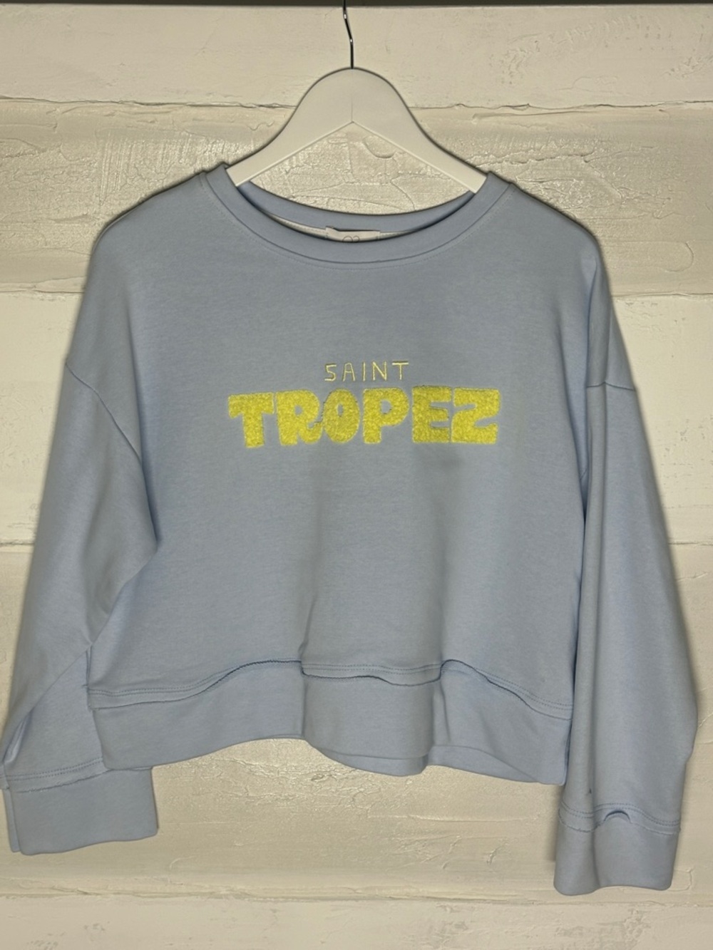 New w tags. Saint Tropez sweatshirt. Q2. One size. Baby blue lime yellow